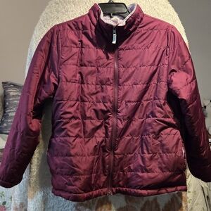 Fleece lined reversible puffer jacket